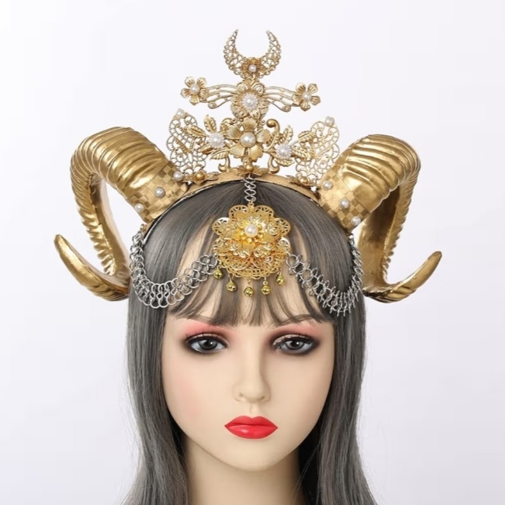 Mary Halo Crown Headband Spiked Zip Tie Halo Crown Sunburst Goddess Headband - Picture 4 of 11